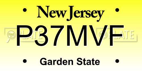 P37MVF New Jersey License Plate