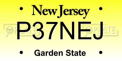 P37NEJ New Jersey License Plate