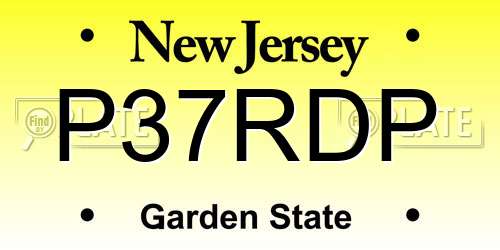 P37RDP New Jersey License Plate