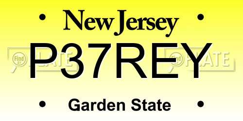 P37REY New Jersey License Plate