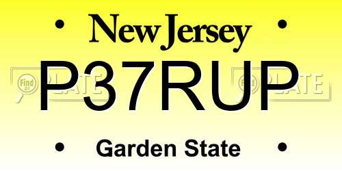 P37RUP New Jersey License Plate