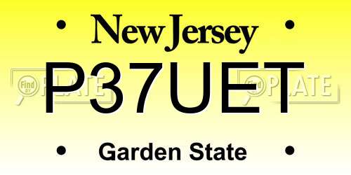 P37UET New Jersey License Plate