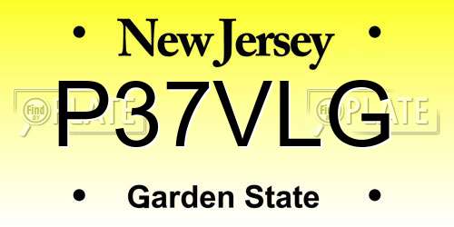 P37VLG New Jersey License Plate