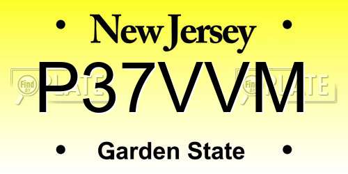 P37VVM New Jersey License Plate