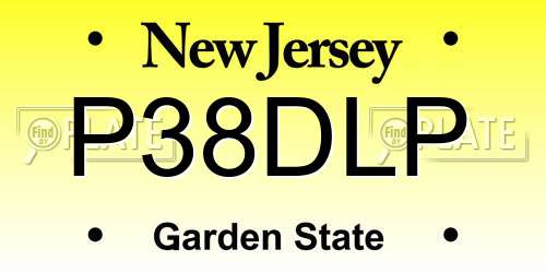 P38DLP New Jersey License Plate