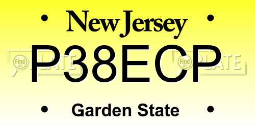 P38ECP New Jersey License Plate
