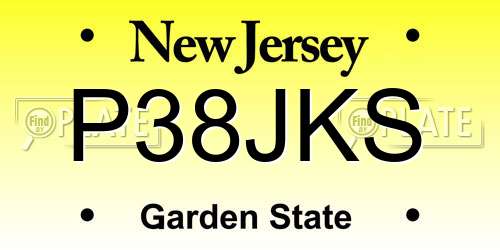 P38JKS New Jersey License Plate
