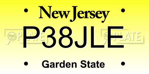 P38JLE New Jersey License Plate