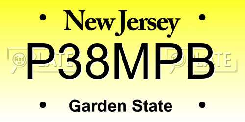 P38MPB New Jersey License Plate
