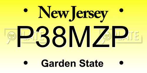 P38MZP New Jersey License Plate