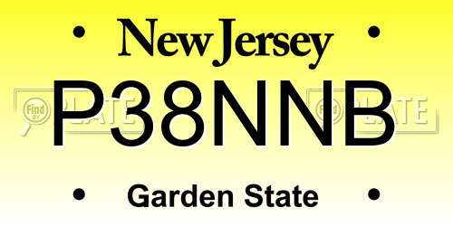P38NNB New Jersey License Plate