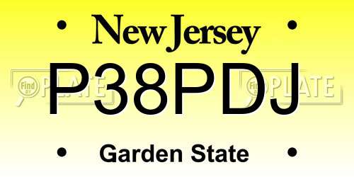 P38PDJ New Jersey License Plate