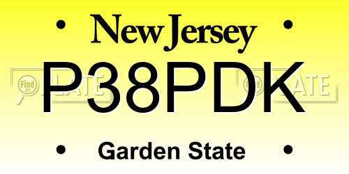 P38PDK New Jersey License Plate