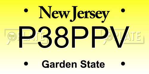 P38PPV New Jersey License Plate