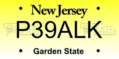 P39ALK New Jersey License Plate
