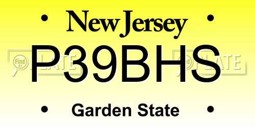 P39BHS New Jersey License Plate