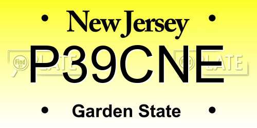 P39CNE New Jersey License Plate