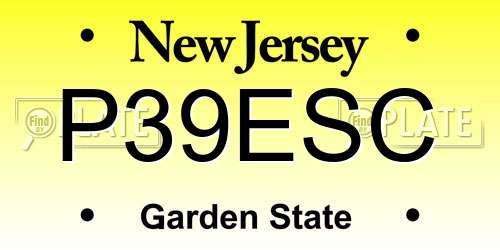 P39ESC New Jersey License Plate