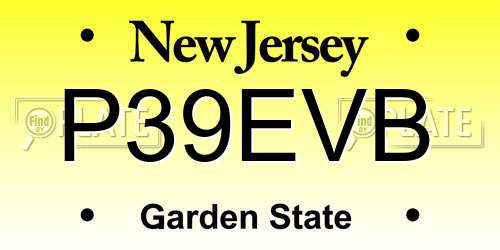 P39EVB New Jersey License Plate