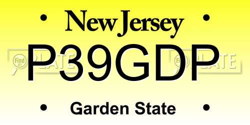P39GDP New Jersey License Plate