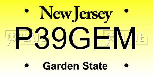 P39GEM New Jersey License Plate