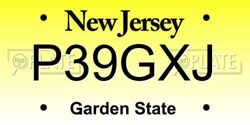P39GXJ New Jersey License Plate