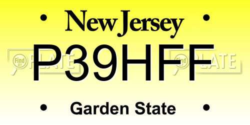 P39HFF New Jersey License Plate