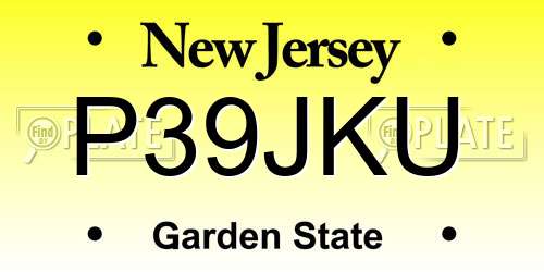 P39JKU New Jersey License Plate