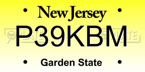 P39KBM New Jersey License Plate