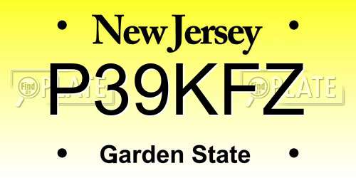 P39KFZ New Jersey License Plate