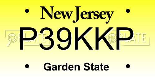 P39KKP New Jersey License Plate