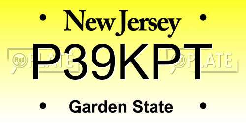 P39KPT New Jersey License Plate