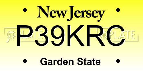 P39KRC New Jersey License Plate