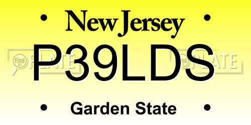 P39LDS New Jersey License Plate