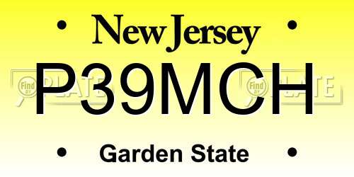 P39MCH New Jersey License Plate