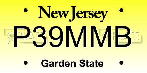 P39MMB New Jersey License Plate