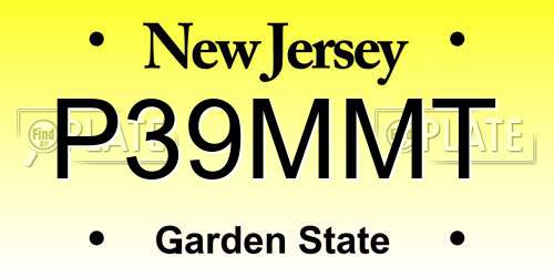 P39MMT New Jersey License Plate