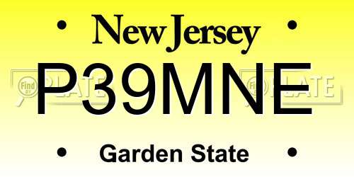 P39MNE New Jersey License Plate