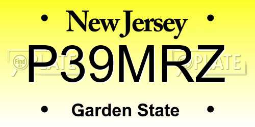 P39MRZ New Jersey License Plate
