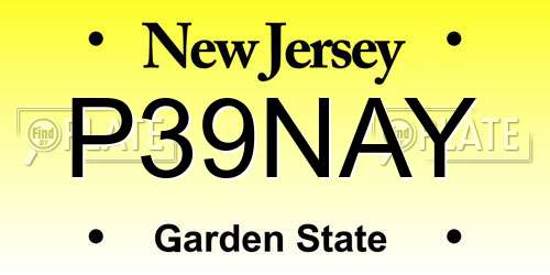 P39NAY New Jersey License Plate
