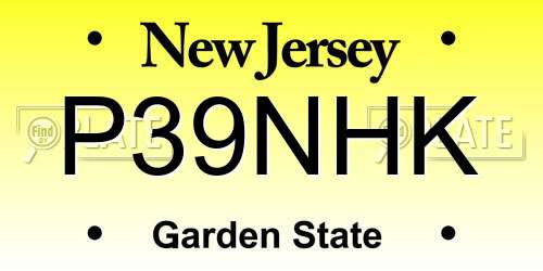 P39NHK New Jersey License Plate