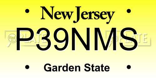 P39NMS New Jersey License Plate