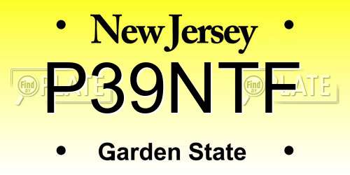 P39NTF New Jersey License Plate