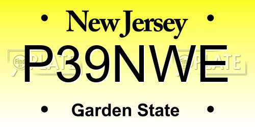 P39NWE New Jersey License Plate