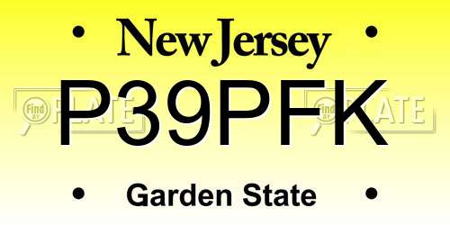P39PFK New Jersey License Plate