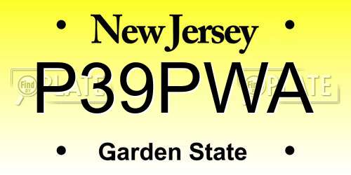 P39PWA New Jersey License Plate