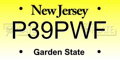 P39PWF New Jersey License Plate