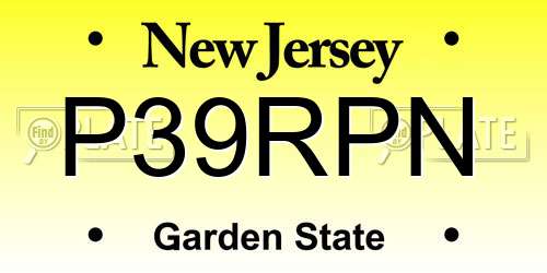 P39RPN New Jersey License Plate