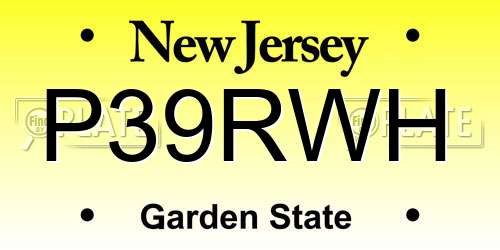 P39RWH New Jersey License Plate