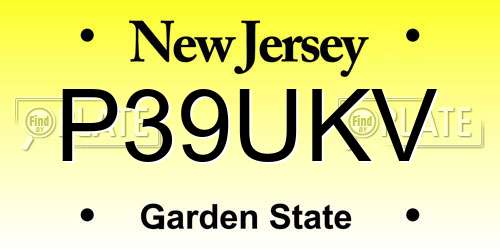 P39UKV New Jersey License Plate
